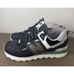 New Balance 574 Women's Sz 8 Black Mint Green Sneakers WL574IU2